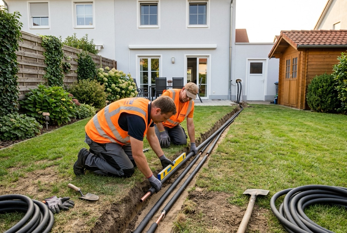 Professionelle Leitungstrassen für Wärmepumpen